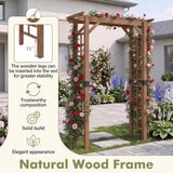 Tangkula 85" Wood Garden Arch Trellis with Flat Top & Side Trellis for Climbing Plants