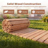 Tangkula 12 FT Wooden Garden Pathway Roll Out Decorative Outdoor Walkway (1/2)