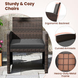 Tangkula 3 Piece Patio Wicker Dining Set
