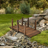 Tangkula 5 FT Wooden Garden Bridge for Landscaping Garden