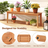 Tangkula 55" 3-Person Teak Wood Bench with 880 LBS Weight Capacity