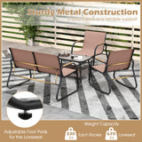 Tangkula 4 Pieces Patio Furniture Set with 2 Rocking Bistro Chairs