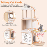 Tangkula 47 Inch Sports Themed Cat Tower with Jute Scratching Posts