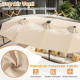 Tangkula 13 FT Double-Sided Rectangle Patio Umbrella with Base Included