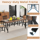 Tangkula  Rectangular Meeting Table with Mesh Storage Shelf & Cable Grommet for 6-8 People