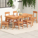 Tangkula Wooden Armless Dining Chair with Slatted Seat & Curved Backrest