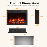 Tangkula 23 Inch Recessed Electric Fireplace with Remote