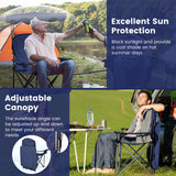 Tangkula Folding Camping Chair, Lightweight Portable Camp Lawn Chair with Adjustable Shade Canopy