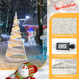 Tangkula 5 FT Lighted Pre-lit Christmas Cone Tree, Artificial Spiral Conic Tree w/300 Warm White & 250 Cold White LED Lights