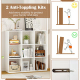 Tangkula 9-Cube Bookcase, 4-Tier Bookshelf with Open Compartments