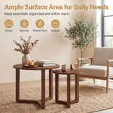 Tangkula Round Nesting Coffee Table Set of 2