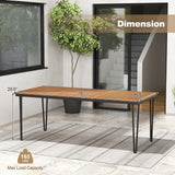 Tangkula 79 Inch Outdoor Dining Table, 8-Person Patio Table with 1.9 Inch Umbrella Hole
