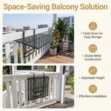 Tangkula 31.5" Folding Balcony Railing Table w/ 5-Level Adjustable Height