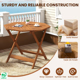 Tangkula Wood Patio Dining Table with 1.97" Umbrella Hole