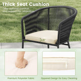 Tangkula Patio Chairs Set of 4 Upholstered Accent Chairs w/Curved Backrest