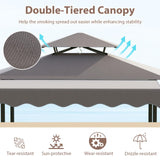 Tangkula 3 Piece Patio Bar Set with Awning for Patio Poolside Garden Backyard