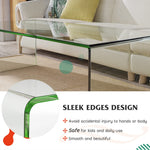 Tempered Glass Coffee Table - Tangkula