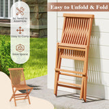 Tangkula Outdoor Folding Chairs with High Back and Slatted Seat