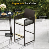 Tangkula 3 Piece Patio Bar Set for Backyard Poolside Porch