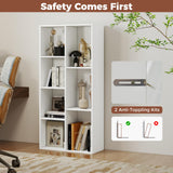 Tangkula 7-Cube Bookcase | Freestanding Storage Organizer with 7 Open Cubbies