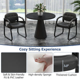 Tangkula Waiting Room Guest Chairs, Office Reception Chairs with Sled Base & Padded Arm Rest (Black)