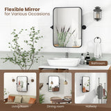 Tangkula 30 x 22 Inch Pivot Wall-Mounted Mirror, Tilting Bathroom Mirror w/Shatter-Proof Film
