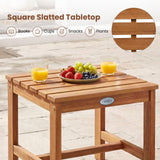 Tangkula 17" Patio Acacia Wood Side Table