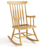 Tangkula Patio Rocking Chair Solid Wood（Natural）