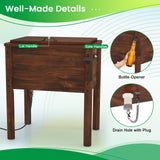 Tangkula Wooden Patio Cooler 54 Quart