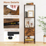 Tangkula 4-Tier Bookshelf with Drawer