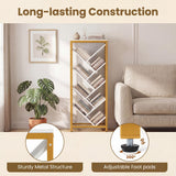 Tangkula 9-Tier Freestanding Narrow Corner Tree Bookshelf for Books