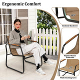 Tangkula 3 Pieces Patio Furniture Set with Breathable Mesh Fabric and Metal Frame
