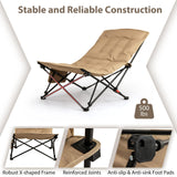 Tangkula Padded Camping Chair with Adjustable Backrest
