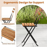 Tangkula 3 Pieces  Outdoor Square Patio Bistro Set
