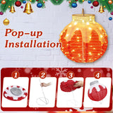Tangkula Christmas Lighted Lantern with 80 LED Lights & Support Base