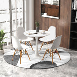 Tangkula 5-Piece Dining Table Set for 4, Kitchen Table Set with Seat & Solid Wood Legs
