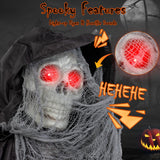 Tangkula 8.5 FT Halloween Animatronics Standing Grim Reaper with Sickle