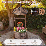 Tangkula Outdoor Wishing Well Planter for Garden