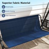 Tangkula 3 Person Porch Swing Outdoor Swing with Adjustable Canopy