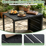 Tangkula C-Shaped Side Table with Wood Plastic Tabletop
