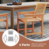 Tangkula Patio Chairs Set with Inclined Backrests and Slatted Seats