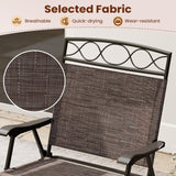Tangkula Portable Folding Outdoor Dining Chairs with Armrests and Metal Frame