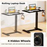 Tangkula Mobile Standing Desk with Cup Holder and Headphone Hook