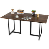 Tangkula Industrial Kitchen Dining Table, Modern Multifunctional Desk with Solid Iron Frame