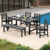Tangkula Patio Dining Chairs Set HDPE All Weather Outdoor Chair