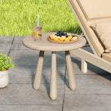 Tangkula 18” Round Outdoor Mahogany Wood Side Table