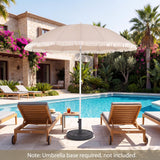 Tangkula 7FT Beach Umbrella with Fringe & Sand Anchor