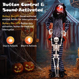 Tangkula 70" Halloween Animated Life-Size Clown Catching Skeleton Doll