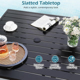 Tangkula 36” Square Patio Dining Table for 4 with Umbrella Hole