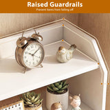 Tangkula 3-Tier Wooden Countertop Bookcase with Guardrails